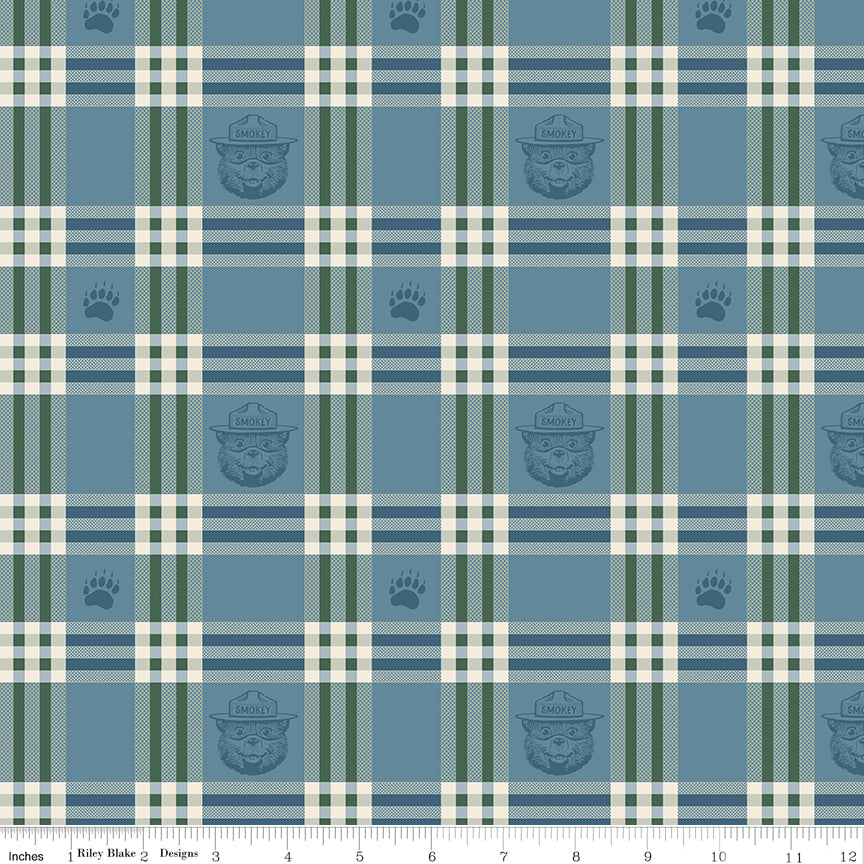 Riley Blake Designs | Keep It Green | Plaid | Blue | C19123-BLUE
