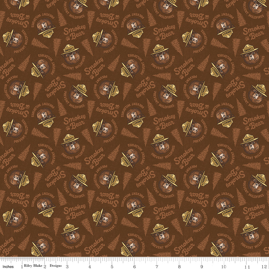 Riley Blake Designs | Keep It Green | Smokey Faces | Brown | C19124-BROWN