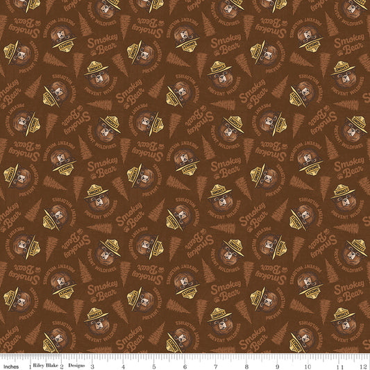 Riley Blake Designs | Keep It Green | Smokey Faces | Brown | C19124-BROWN