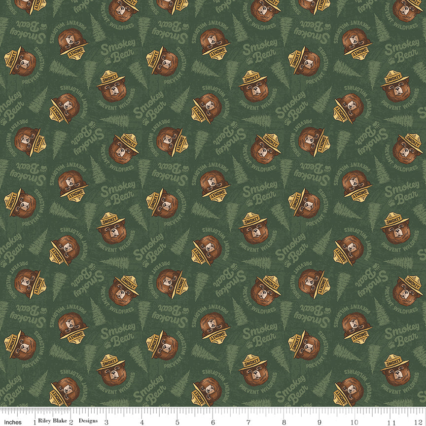 Riley Blake Designs | Keep It Green | Smokey Faces | Green | C19124-GREEN