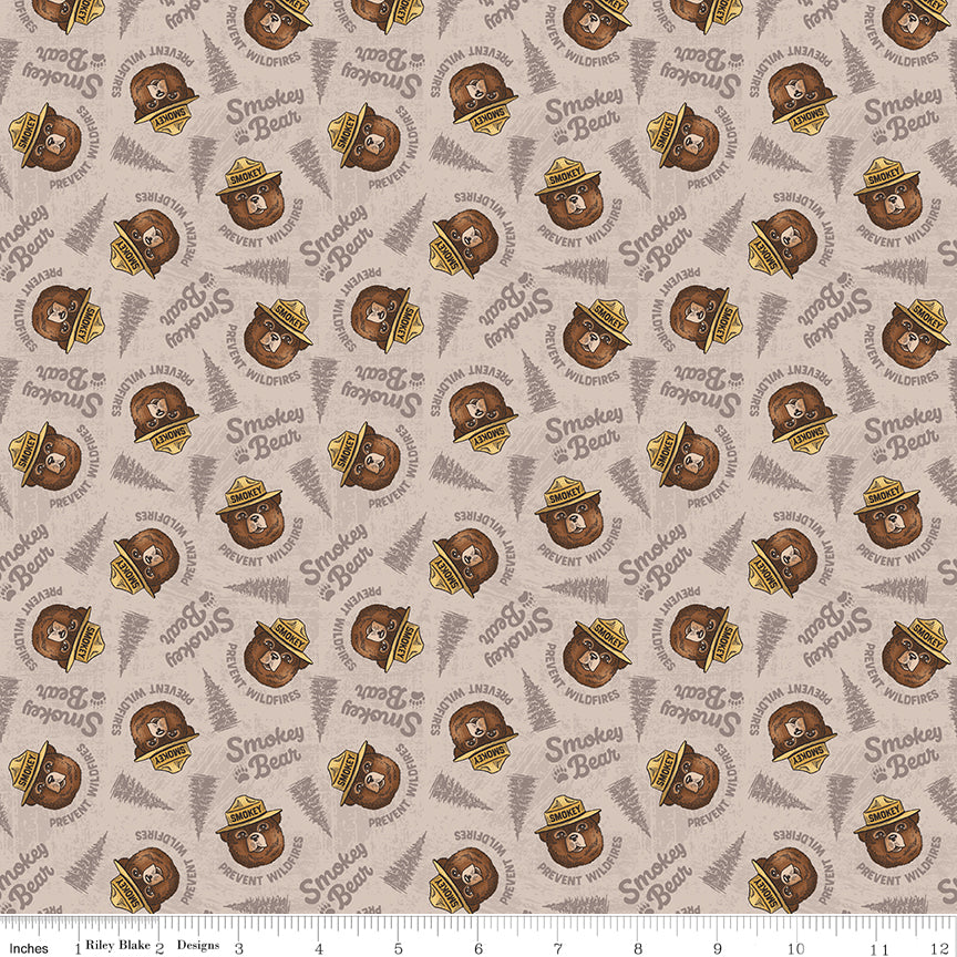 Riley Blake Designs | Keep It Green | Smokey Faces Wheat | Tan | C19124-WHEAT