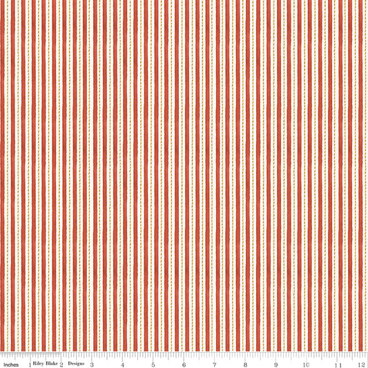 Riley Blake Designs | Santa's Fair | Stripes | Red | C19205-RED