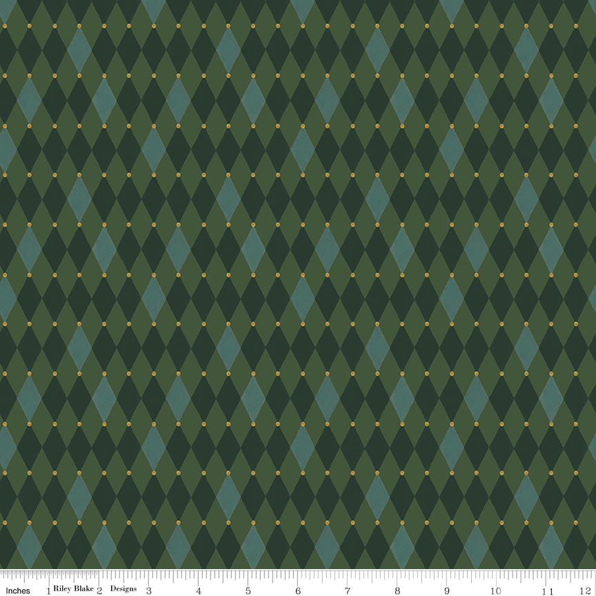Riley Blake Designs | Santa's Fair | Diamonds | Green | C19206-GREEN