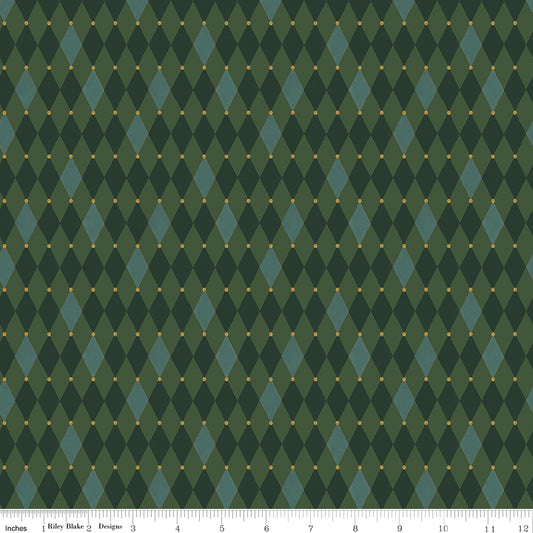 Riley Blake Designs | Santa's Fair | Diamonds | Green | C19206-GREEN