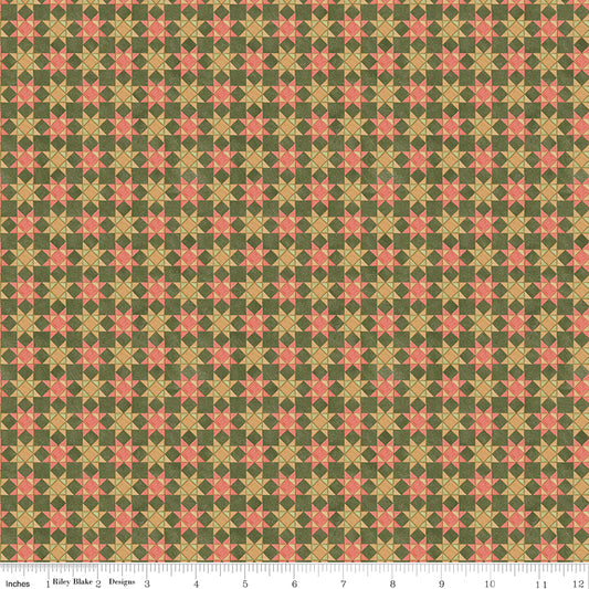 Riley Blake Designs | Waddle's Christmas | Quilt Blocks Avocado | Green | C19294-AVOCADO