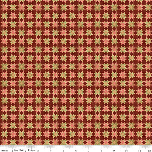Riley Blake Designs | Waddle's Christmas | Quilt Blocks Dahlia | Red | C19294-DAHLIA