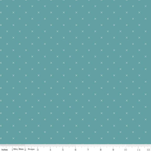 Riley Blake | Bee Cross Stitch | Teal | Lori Holt