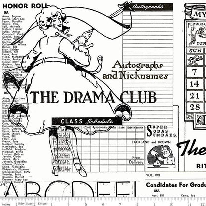 Riley Blake | Old School | Digitally Printed School Paper | White | J Wecker Frisch