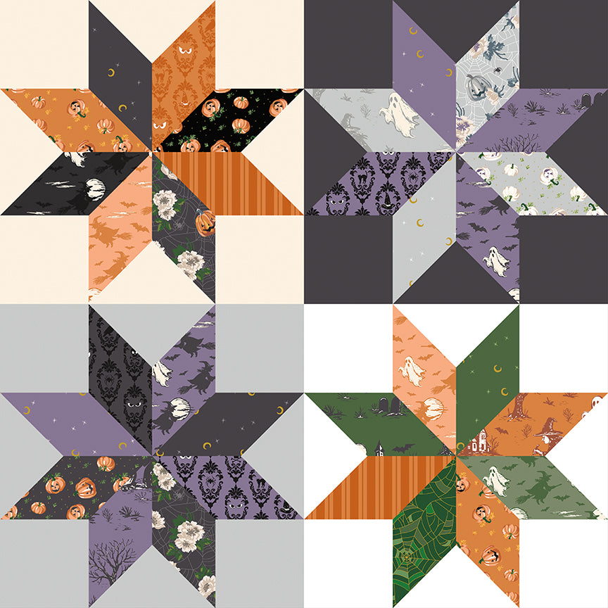 Riley Blake Designs | Cobweb Cottage | Star Cheater Print | Multi | CD19088-MULTI