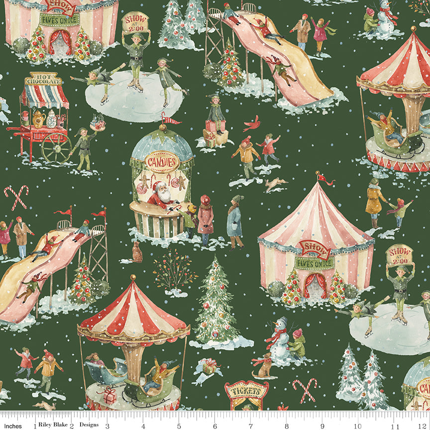 Riley Blake Designs | Santa's Fair | Main | Green | CD19200-GREEN