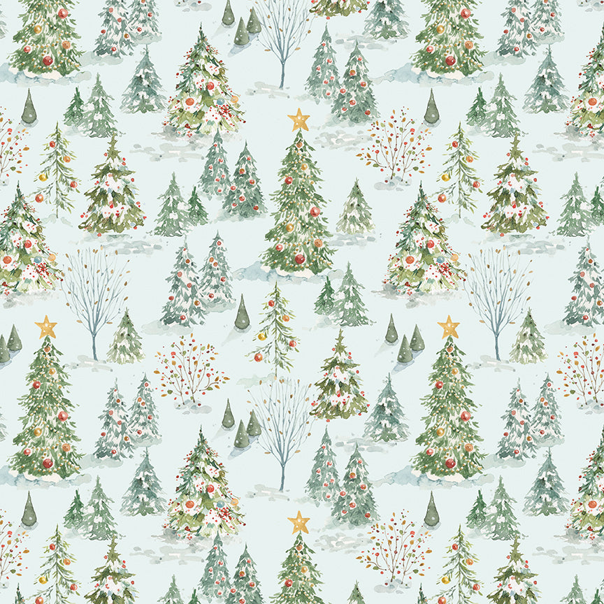Riley Blake Designs | Santa's Fair | Forest | Blue | CD19201-BLUE