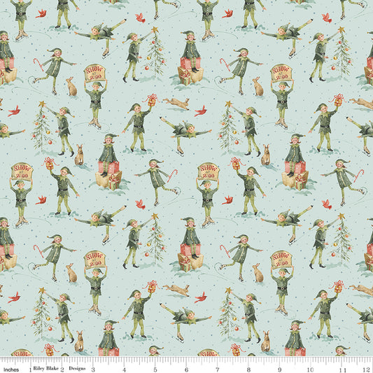 Riley Blake Designs | Santa's Fair | Elves | Blue | CD19203-BLUE