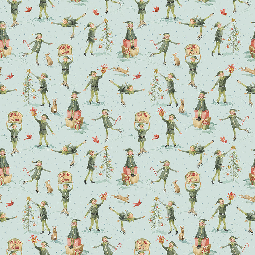 Riley Blake Designs | Santa's Fair | Elves | Blue | CD19203-BLUE