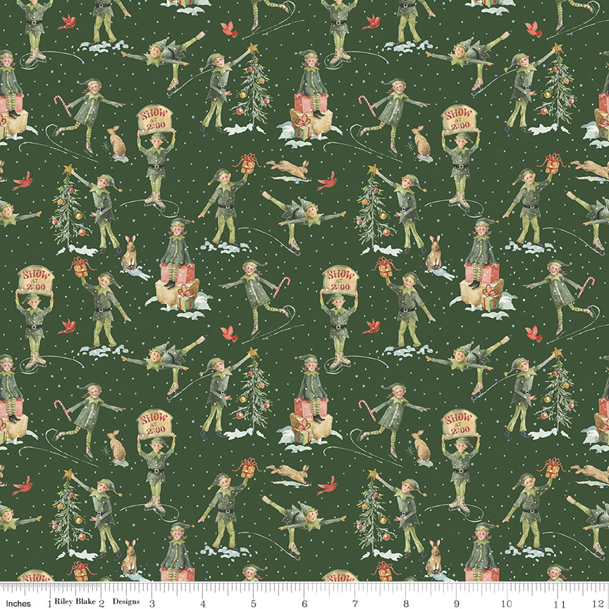 Riley Blake Designs | Santa's Fair | Elves | Green | CD19203-GREEN