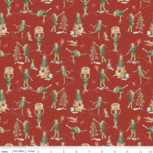 Riley Blake Designs | Santa's Fair | Elves | Red | CD19203-RED