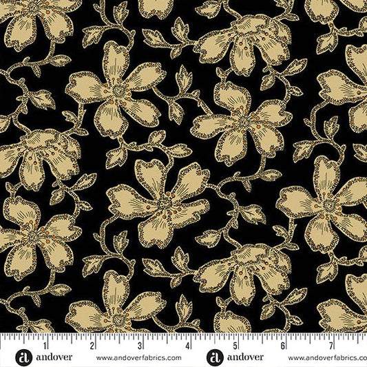 Andover | Carolina | Jo Morton | Vermicular Floral | Black