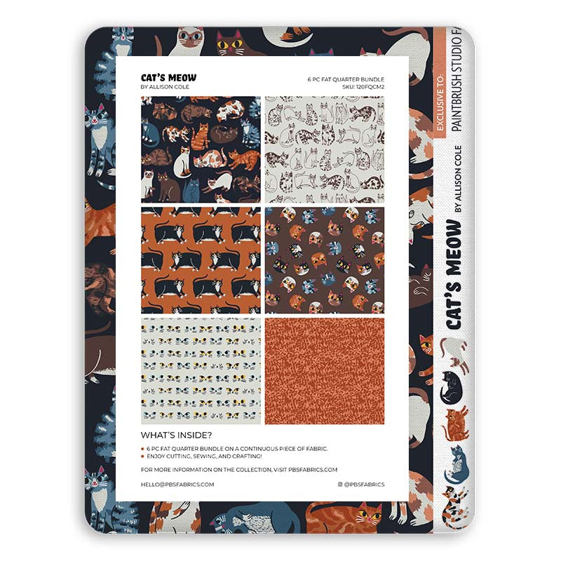 Paintbrush Studios | Cat's Meow by Allison Nicole | 6PC Fat Quarter Bundle