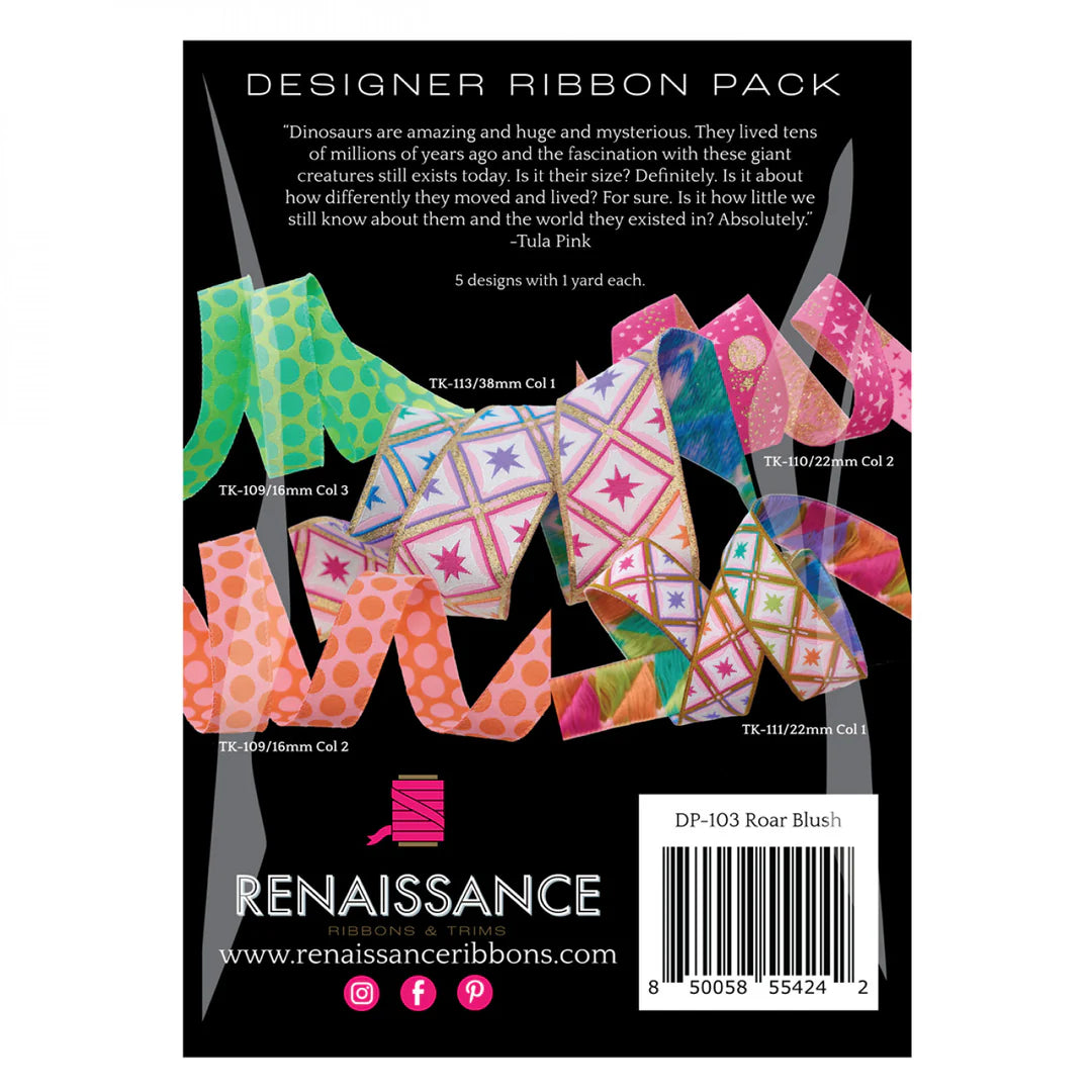Tula Pink | Designer Ribbon Pack | Roar | Blush
