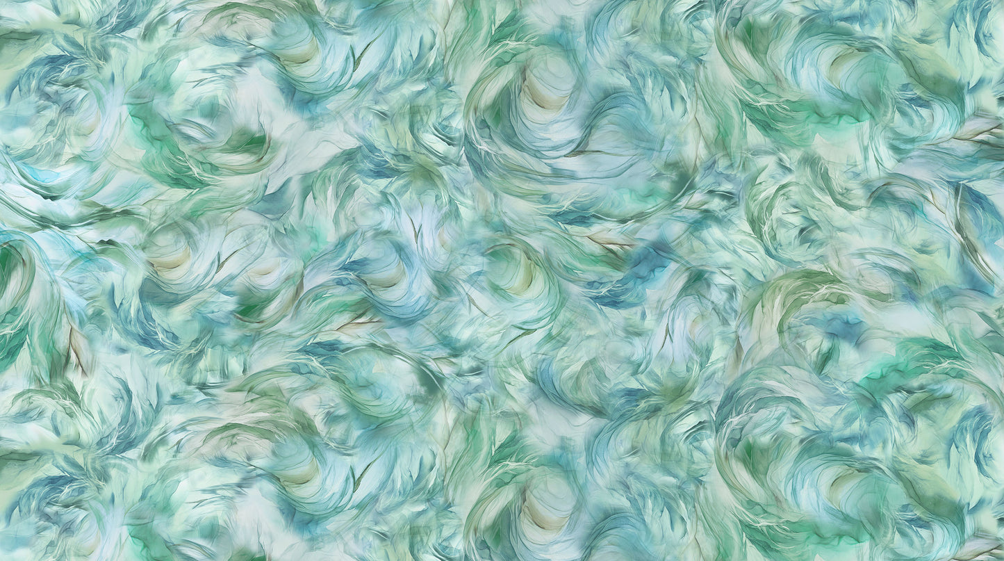 Northcott | Raven's Call | Swirl Textures | LT Teal
