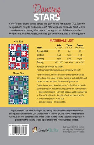 Pattern | Dancing Stars | Quilt Pattern | Christa Watson