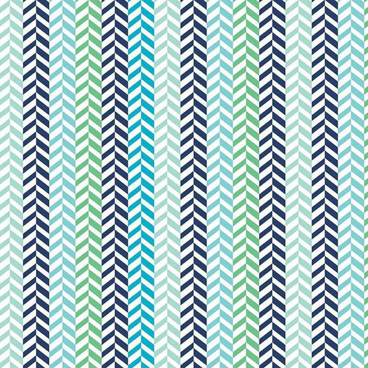 Riley Blake Effervescence Herringbone - Blue |Multi