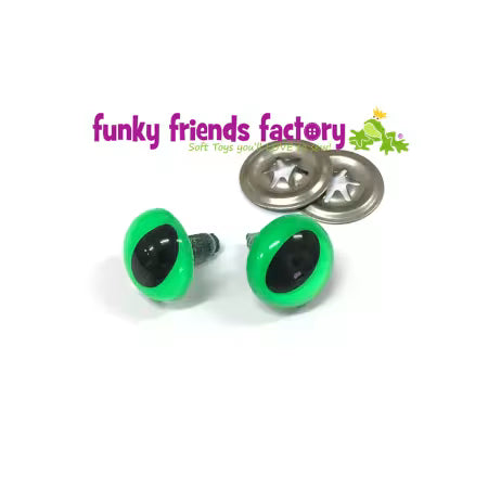 Funky Friends Factory | Toy Eyes Cat - 12mm LS Green # FF12CATGREEN
