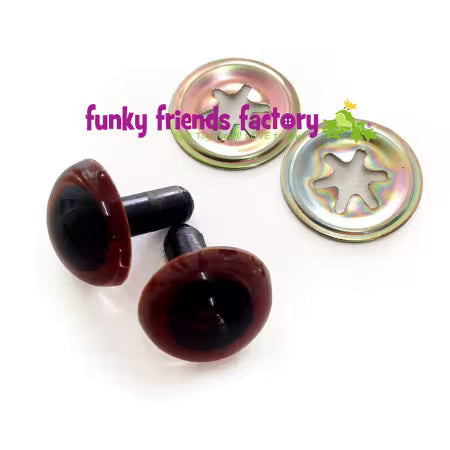 Funky Friends Factory | Toy Eyes Crystal - 15mm Dk Brown # FF15BROWN