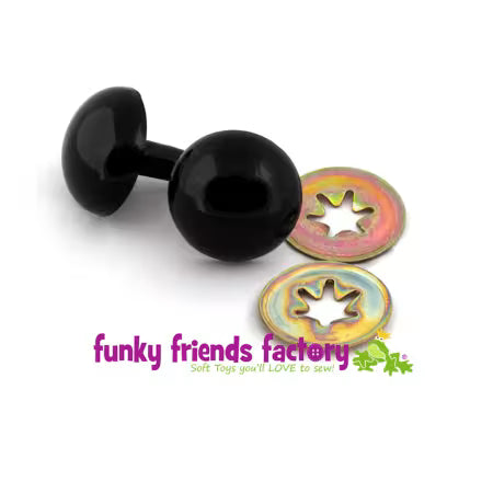 Funky Friends Factory |Toy Eyes Solid - 18mm Black # FF18BLACK
