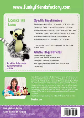 Funky Friends Factory | Pattern | Licorice The Lemur #FF2724