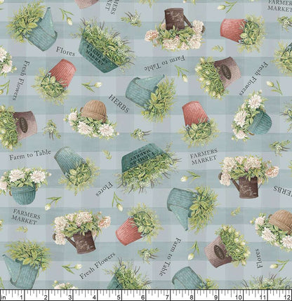 P&B Textiles | Farm View | Tossed Potted Plants