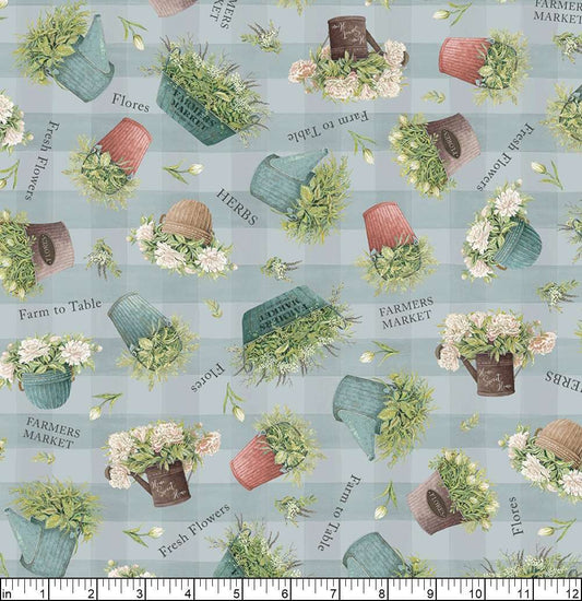 P&B Textiles | Farm View | Tossed Potted Plants
