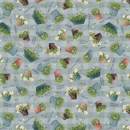 P&B Textiles | Farm View | Tossed Potted Plants