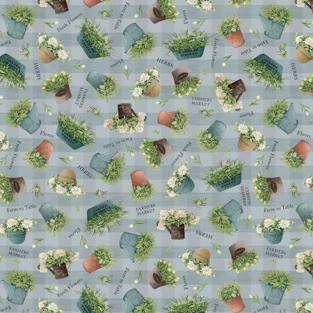 P&B Textiles | Farm View | Tossed Potted Plants