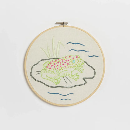 Trailhead Yarns | Un-Kit Embroidery Canvas | 8" Frog