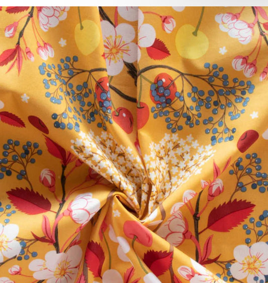 Birch Fabric | Oana Befort | Flowering Trees | Poplin Fabric