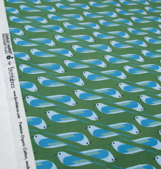 Birch Fabric | Charley Harper | Bluebird | Poplin Fabric
