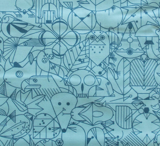 Birch Fabric | Charley Harper | End Papers | Blue Raspberry | Poplin Fabric
