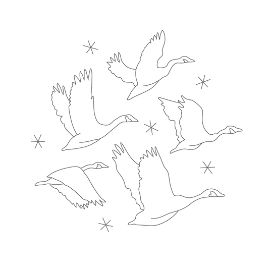 Trailhead Yarns | Un-Kit Embroidery Canvas | 8" Geese