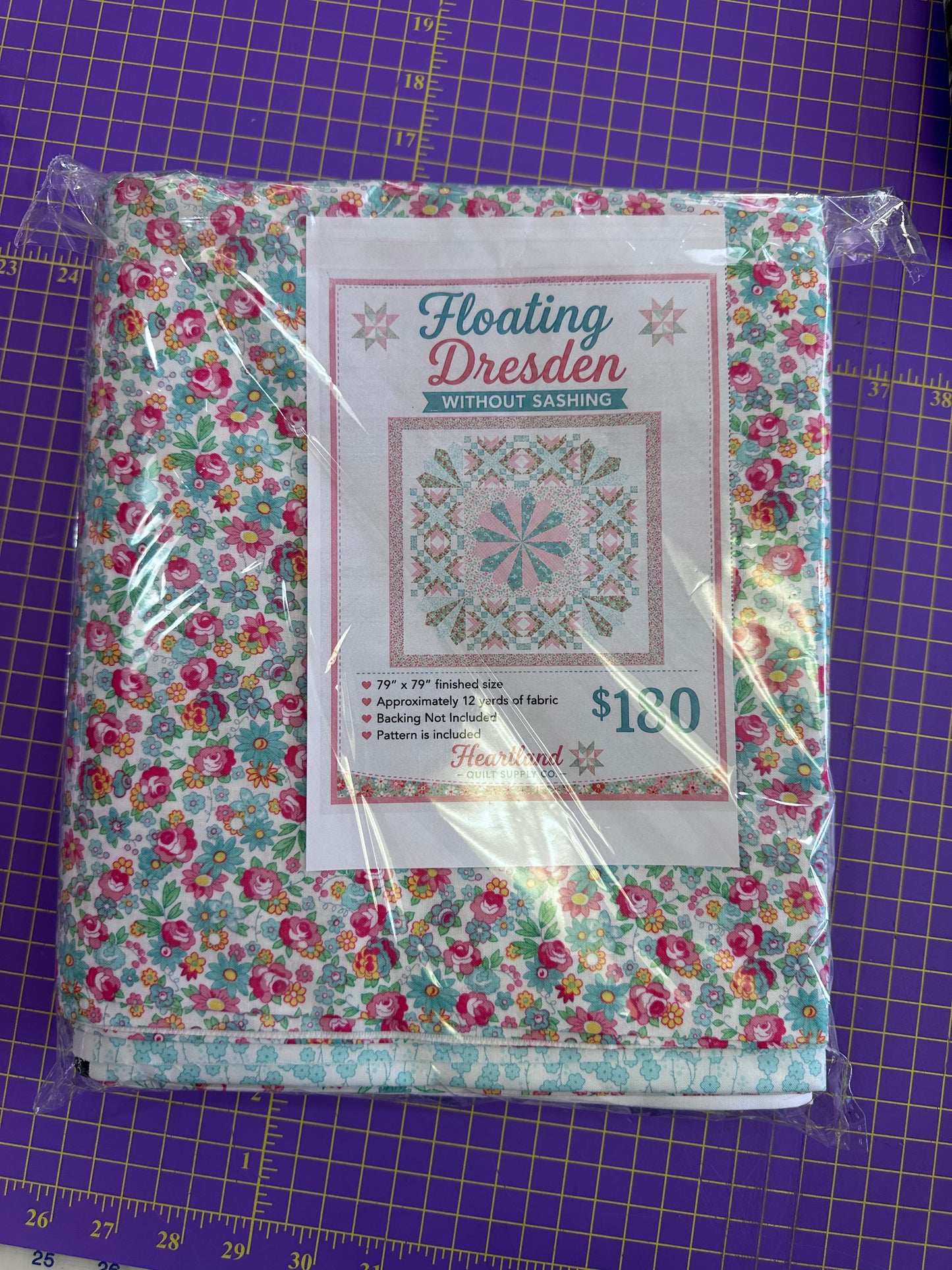 Quilt Kit | Floating Dresden Quilt Kit – Without Sashing | Lorelai Kuecker Fabric and Handcut by Heartland Quilt Supply Co.