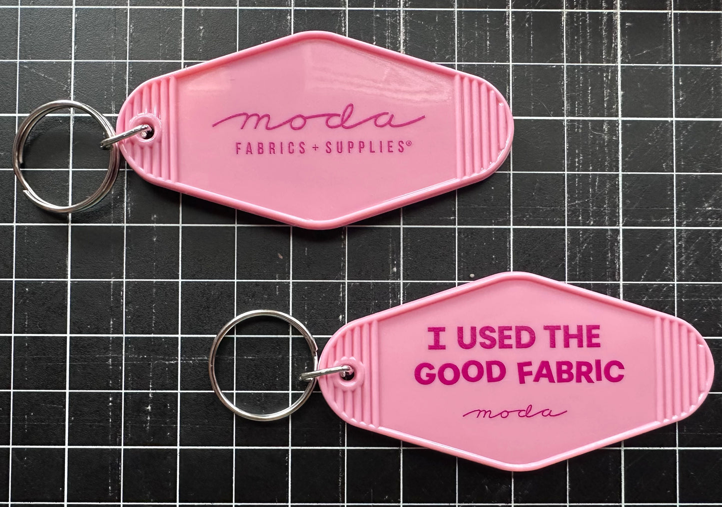 Moda | Keychain | I Used the Good Fabric | Hotel Key Style with Moda Fabrics Branding