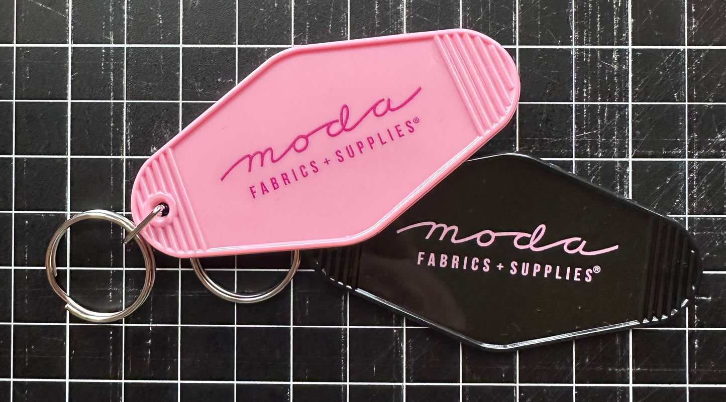 Moda | Keychain | I Used the Good Fabric | Hotel Key Style with Moda Fabrics Branding