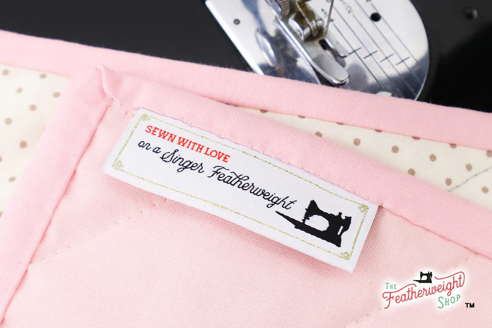 Labels, Featherweight Sewn with Love Set of 10 Woven Sew-In Tags - Singer Featherweight