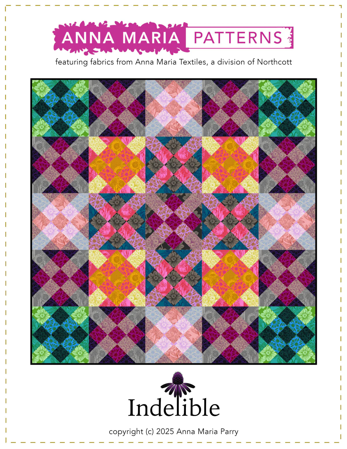 Anna Maria Textiles | Indelible | Pattern | Includes Pattern & Acrylic Templates