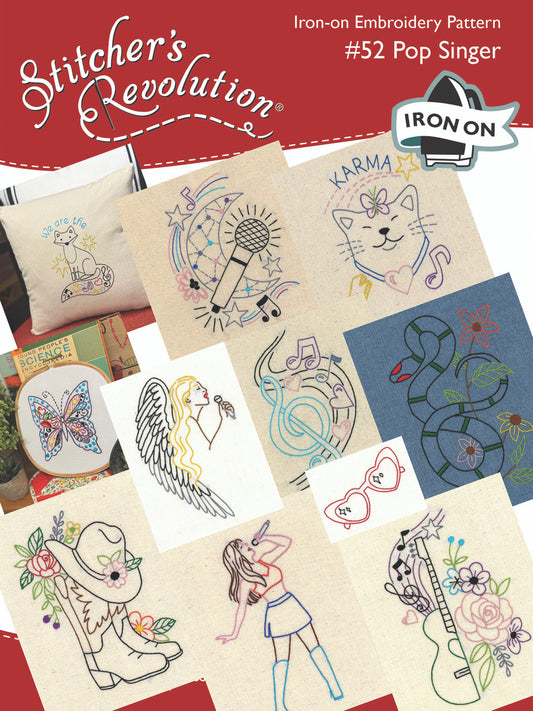 Stitcher’s Revolution | Iron-on Embroidery Pattern | #52 Pop Singer