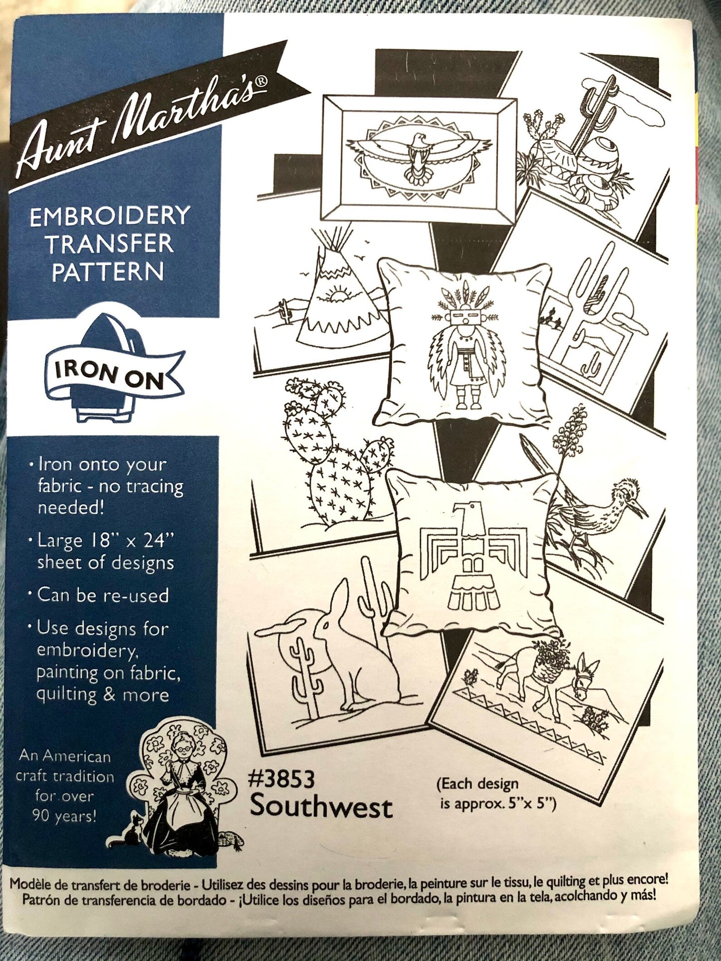 Aunt Martha’s | Embroidery Transfer Pattern | #3853 Southwest
