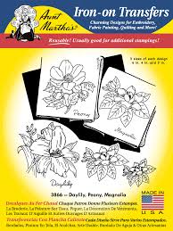 Aunt Martha’s | Embroidery Transfer Pattern | #3866 Daylily, Peony, Magnolia