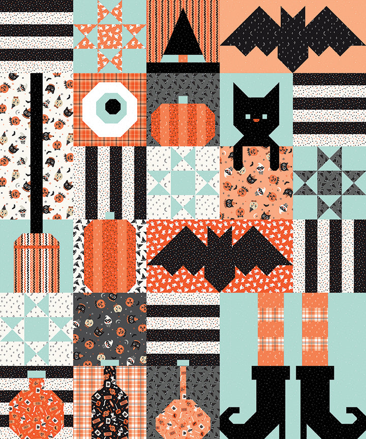Riley Blake Designs | Vintage Boo | Vintage Boo Hocus Pocus LITE Quilt Kit | KT-19260