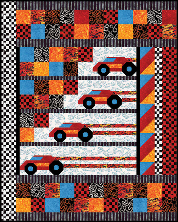 Batiks Hot Wheels Zoomaroo Quilt Kit by Riley Blake Designs