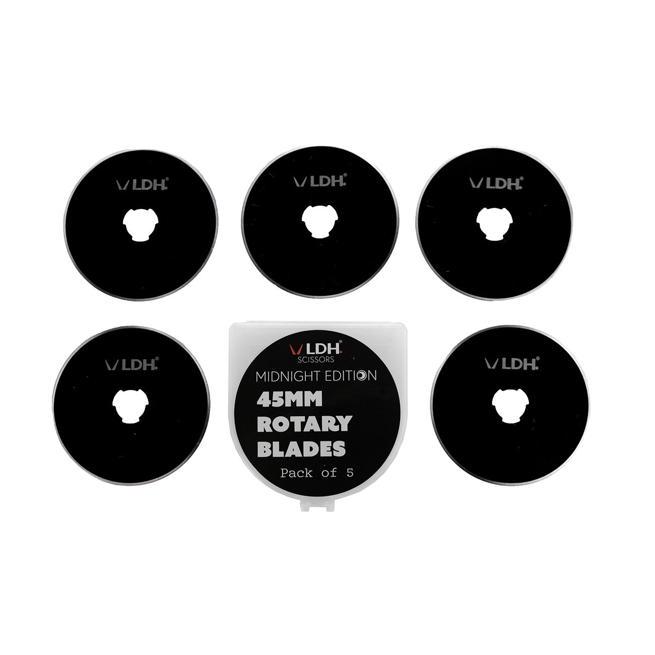 LDH Scissors 45mm Midnight Edition Rotary Blades - 5 Pack