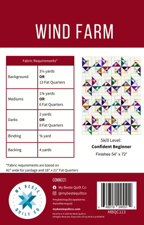 Jar Designs | WIND FARM | MBQC113 | Quilt Pattern